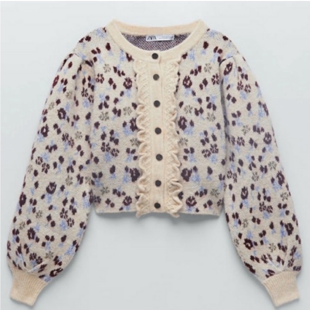 ZARA KNIT JACQUARD JACKET